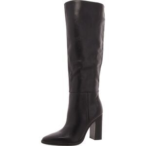 Marc Fisher Womens Lannie Black Leather Panel Knee-High Boots Shoes New